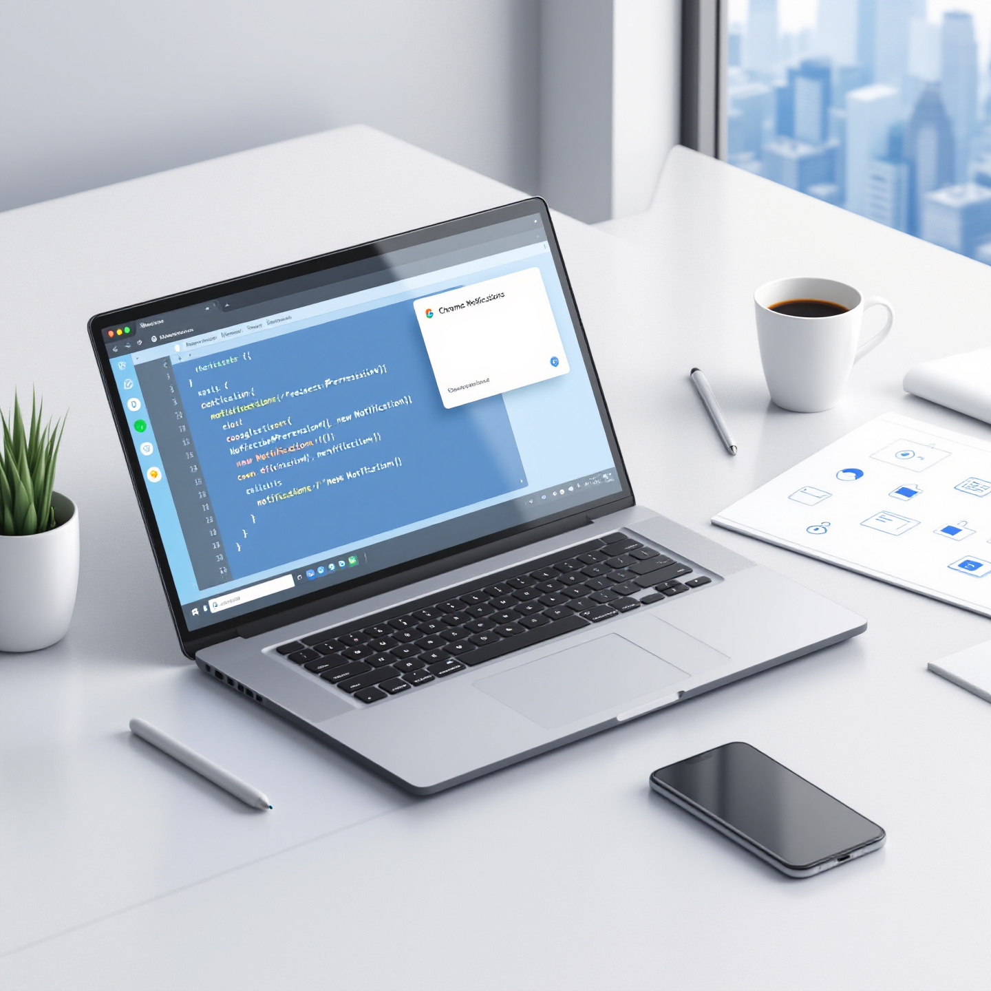 การพัฒนาเว็บเชื่อมต่อกับ Chrome Notifications