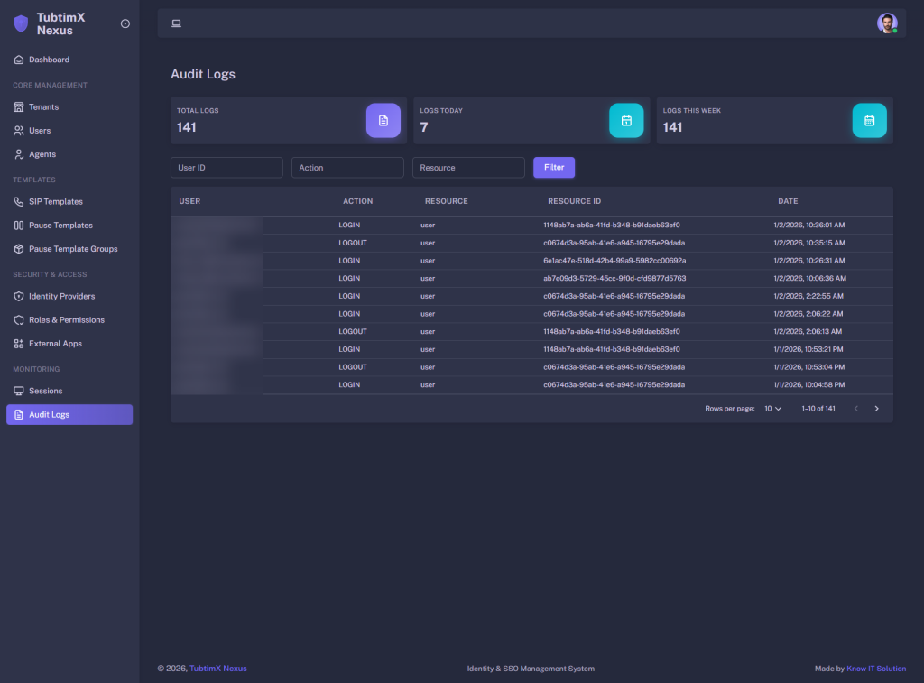 TubtimX Nexus - Audit